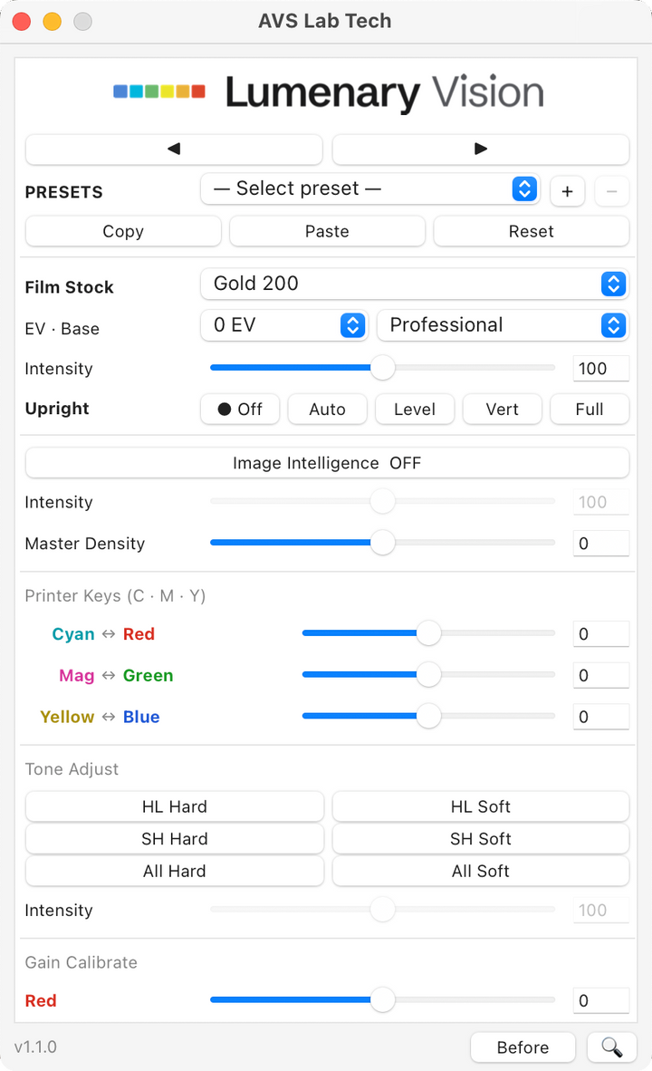 AVS Lab Tech 1.1 · Lightroom Classic